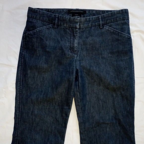 Express Design Editor Wide Leg Dark Wash Jeans - Picture 3 of 10